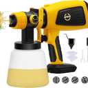 Cordless Paint Sprayer for Dewalt 20V MAX Battery, HVLP Spray Paint Gun with Brushless Motor and 4 Copper Nozzles & 3 Spray Patterns (Battery Not Included) (Yellow)