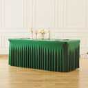 Besutolife Emerald Green Spandex Tablecloth 6ft Rectangle Table Skirt Stretch Table Cloth for Banquets Parties Wedding Dining Table