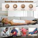 Full Body Massage Mat with Heat, Massager Pad with 10 Vibrating Nodes, 9 Modes, 3 Heating Levels with Detachable Neck Foot Massager, Head Pillow&Inflatable Lumbar Pillow, Anti-Slip for Bed/Sofa