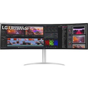 LG 49WQ95C-W 49 Inch 32:9 Curved UltraWide DQHD (5120 x 1440) Nano IPS Monitor, NVIDIA G-SYNC Compatible & AMD FreeSync Premium Pro, HDMI 2.1 & USB Type-C (90W PD), Tilt/Height/Swivel Adjustable