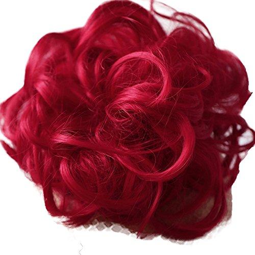 CAISHA Big Hairpiece Scrunchy Updo Bridal Hairstyle curly Messy Bun Red G28E