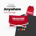 HeadChair Vintage Beach Lounger Headrest | Compact Folding Beach Pillow (Retro Red)