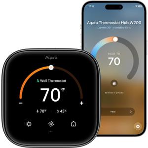 Aqara Smart Thermostat W200 with Apple Adaptive Temperature & Clean Energy Guidance, 4" Touchscreen, Matter Controller, Built-in Radar Sensor, Works with Apple Home, Siri, Google Assistant, Alexa