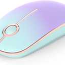 VssoPlor Wireless Mouse, 2.4G Slim Portable Computer Laptop Mouse with Nano Receiver Quiet Silent Optical Mice for Notebook, PC, Laptop, Computer-Mint Green to Purple