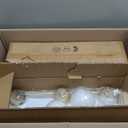 Gold Bathroom Light Fixtures, 3-Light 25.1 Inch Modern Light Fixture Bathroom with Milky White Frosted Glass Shades, Wall Sconces for Bathroom, Bedroom, Living Room(G9 Bulb not Included)