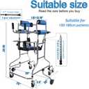 Adult Standing Walker for Seniors Hemiplegia Rehabilitation Standing Frame, Anti Recline, Lower Limb Training, Adjustable Height, Walker Aid for The Disabled, Suitable for People of 58-71 in