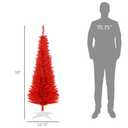 Trygoal Artificial Christmas Tree, 5 FT Slim Pine Needles Xmas Christmastree Realistic Holiday Decoration, Suit for Home, Office and Xmas Party Decoration, Easy Assembly Stand, Red
