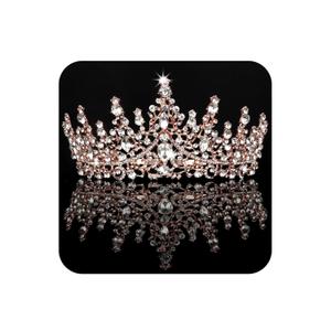 COCIDE Tiara and Crown for Women Crystal Queen Crown Rhinestone Tiara for Girl Bride Wedding Hair Accessories for Bridal Birthday Party Prom for Halloween Cos-play Costume Christmas (T3,Rose Gold)