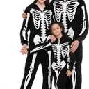 Spooktacular Creations Halloween Skeleton Pajama, Family Matching Skeleton Pajama for Halloween Cosplay Party (X-Large, Black)
