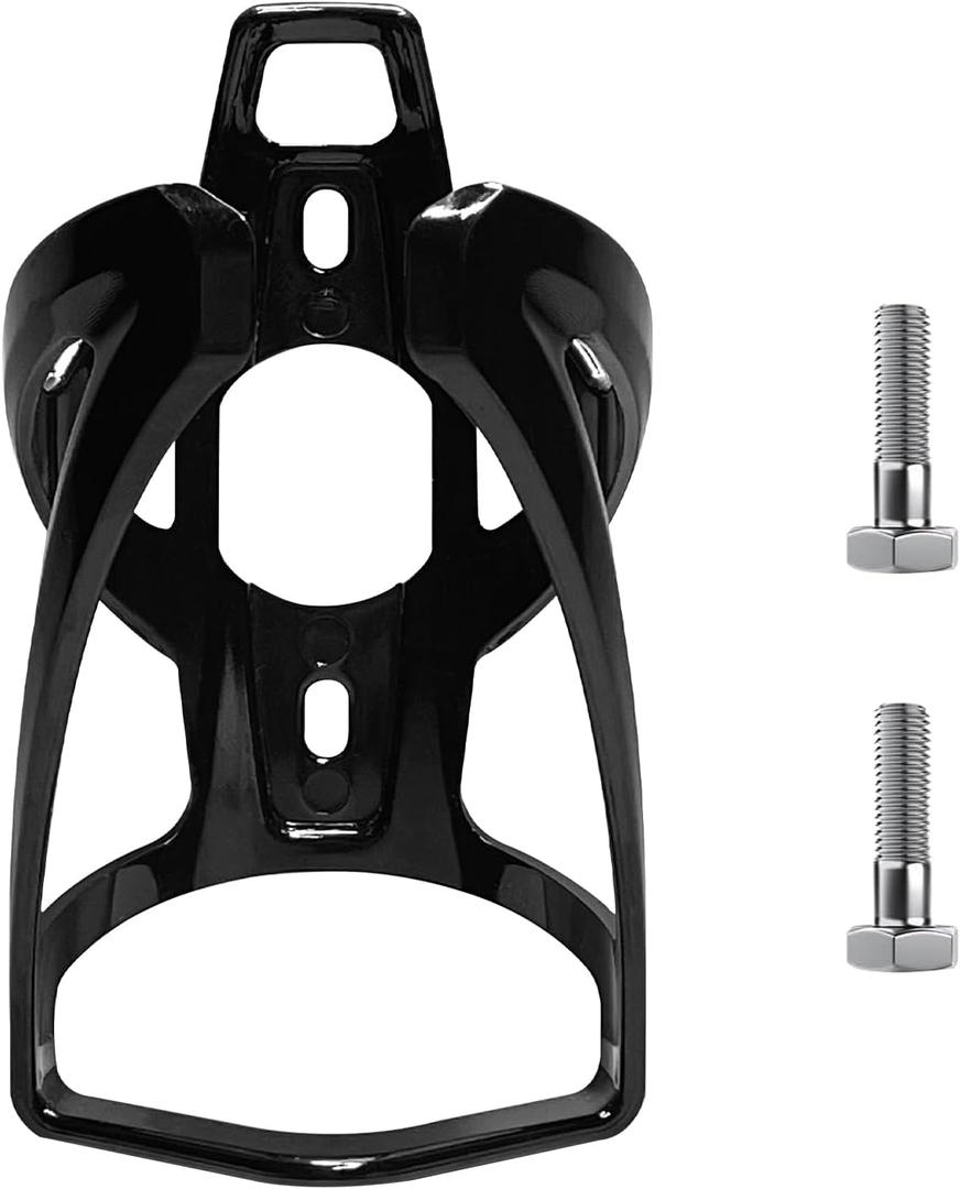 Inscool Bike Water Bottle Holder, Universal Beverage Holder Cages Bike Accessory with Screw Tool, Durable Lightweight Plastic for Bikes, Bike, Road/Mountain Bike (Black And Red, 2 Pack)