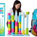 Giant Color Stack Challenge by Relatable - Nappa Award 2025 Winner, Strategy Stacking Game with 50 Puzzles, Backyard & Lawn Activity for Summer Parties, Outdoor Fun for Families & Groups, Ages 6+