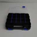 Small Parts Storage Case Tools Box Organizer Double Side 34 Compartments Hardware Organizers with Removable Plastic Dividers for Screws Nuts Nails Bolts (Blue)