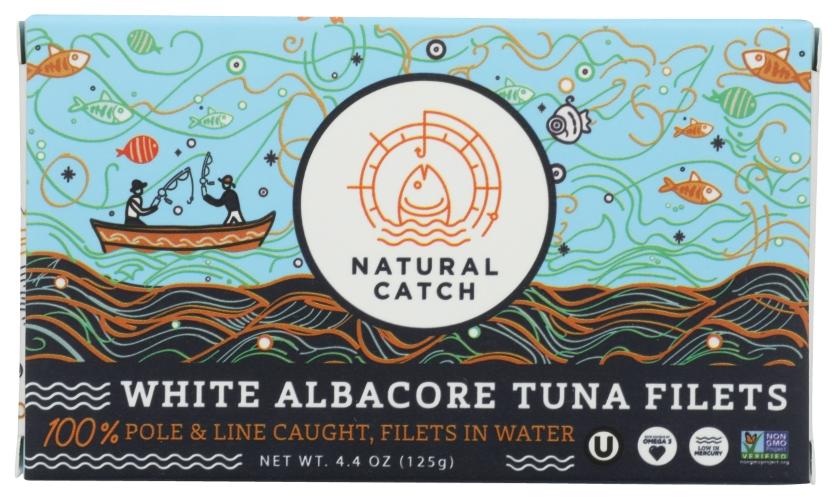 NATURAL CATCH WHITE ALBACORE TUNA ORIGINAL FILETS 4.4 OZ BOX 12 Pack (BBD April 3 2028)