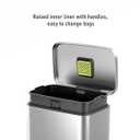 EKO Madison Brushed Stainless Steel 13.2 Gal/50L Kitchen Step Trash Can or Recycling Bin, Removable Inner Liner, Soft Close Lid, Fingerprint Resistant Finish