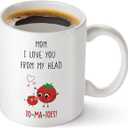 Lovely Birthday Mug Gift for Mom, Cute Pun I Love You Mom Mother's Day Coffee Mug Gift from Son Daughter Kids, Unique Mommy Birthday Love You Gifts Coffee Cup - 11oz White Ceramic Cup