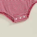 ZAXARRA Baby Christmas Sweatshirt Romper Striped Waffle Knit Jumpsuit Christmas Tree Embroidery Cute Boy Girl Holiday Outfit (Red)