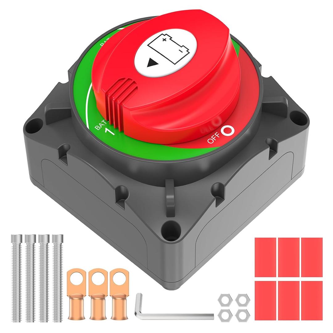 1-2-Both-Off High Current Battery Disconnect Switch 600A 12-48V Master Cut Disconnect Switch Isolator for Truck Car Vehicle RV Marine Boat