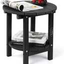 FUNBERRY Outdoor Adirondack Side Table, 2-Tier Patio End Tables, HDPE All Weather for Outside