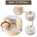 2-in-1 Tummy Time Mat and Seated Support with Sensory Toys  for Newborns and Babies  Includes Detachable Cushion for Supervised Play & Head/Neck Development (Sand)