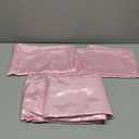 Vonty Satin Sheets Twin Silky Soft Satin Bed Sheets Pink Sheet Set, 1 Deep Pocket Fitted Sheet + 1 Flat Sheet + 1 Pillowcases