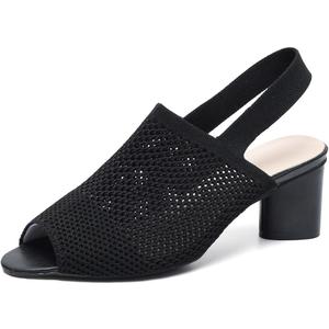 Womens Comfortable Sandals Slingback Low Block Heeled Shoes Open Toe Wedding Evening Party Prom Size 39