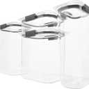 Rubbermaid Brilliance Pantry Food Storage Container Set, BPA-Free, Airtight & Leak-Proof, Clear, 8-Piece, Dishwasher Safe