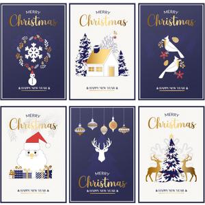 30 Pack Boxed Christmas Cards with Envelopes and Stickers, 4 x 6 Inch, Holiday Greeting Cards Set, Assorted Xmas Cards with Warm Messages Inside for Friends and Family (Christmas)