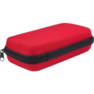 Universal Portable Hard EVA Carrying Case for Power Bank External Hard Drive Cell Phone USB Charging Cable Cord, Shockproof Protective Electronic Organizer Zipper Enclosure -Red