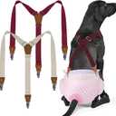 Pet Soft Dog Suspenders 2 Pieces Female Dog Diaper Suspenders for Dogs Diaper Keeper Suspender for Dogs Skirt, Doggy Dress (Brown & Burgundy, M/L)