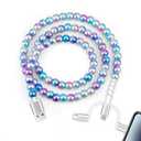 USB C Cable Beaded Charger Cord 3 in 1 [MFi Certified] 3.3FT Fast Charger Cord Cute Pearl USB C Charging Cable for iPhone Charger Cord Multi Charging Cable for iPhone 17 16 15 14 13 12 11, for Samsung