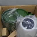 FUYO Metal Outdoor Floor Lamps, Solar Floor Lamp with Flower Shelves, Modern Outdoor Water-Resistant Standing Lamp with 8 Flower Pots, Corner Display Flowershelf Lamp for Multiple Plants (Green)