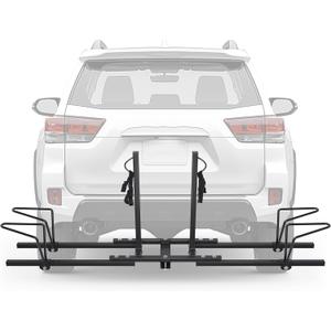 ECOTRIC Hitch Mount Bike Rack 2'' Receiver Bicycle 2-Bike Rack for SUV Van Truck Car RV Minivans, 200 LBS Capacity Platform Style for Mountain Bike E-Bike Steel
