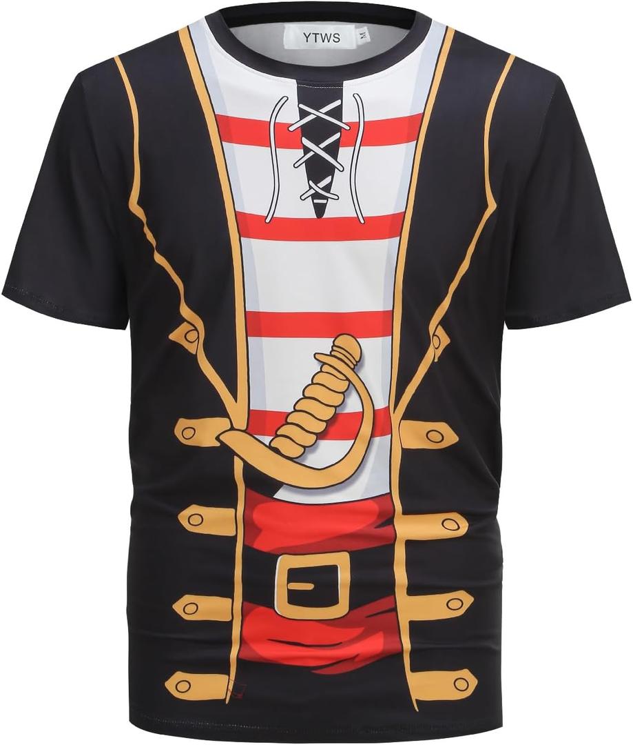 Mens Short Sleeve Shirts Casual,Soft Tshirts,Plain Summer Casual Wear Tee,Crew Neck Undershirts for Men (X-Large, Pirate)