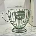 Coffee Pod Holder Large Capacity Coffee Pod Storage Metal Kitchen Countertop Organizer for Home Office Green
