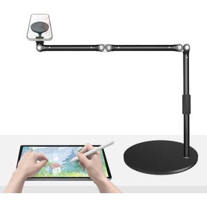 Magnetic Overhead Phone Mount for Desk, MagSafe-Compatible 17 in Long Arm iPhone Holder, 360 Swivel Stand for Video Recording, Filming, Live Streaming, Cooking, and DIY Crafts