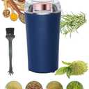 Electric Herb Grinder 200W Powerful Fast Grinding for Dry Spices Flower Buds with Brush, Easy On/Off One-Touch Push Button Powder Grinder Perfect For Herbs, Spices, Nuts, Grains and Coffee Beans