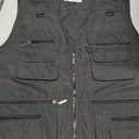 Men's Stone Washed Denim Multi-Pocketed Fishing Work Outerwear Vest
(Large, Black)