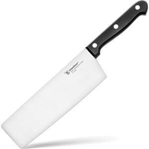 7.5-Inch Chef Knife Santoku  Full Tang Razor-Sharp High Carbon Stainless Steel Blade  Hollow Grind Edge  Ergonomic Grip Handle  Professional Kitchen Knife, Black