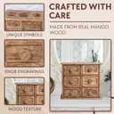 Handmade Wooden Jewelry Box 11" x 9.5" - Engraved Knobs, Top Symbol Markings, Strong and Durable Mango Wood - Large Jewelry Box for Women, Men - 3 x 2 Layer Jewelry Box