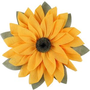 Peryiter 16.54 Inch Sunflower Wreath for Front Door Outside Sunflower Wall Hanging Decor Artificial Burlap Wreath for Rustic Garland Bee Festival Welcome Sign Decoration