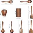 Wooden Spoons for Cooking,9 Pcs Teak Kitchen Utensil Set Wooden Cooking Utensils Wooden Spatula for Cooking