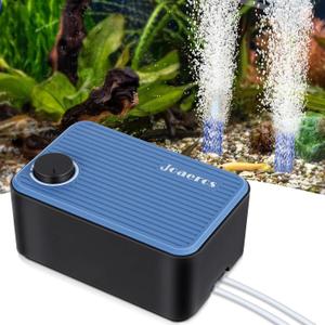 Ultra-Quiet Aquarium Air Pump & Bubbler, 5.5W Adjustable Aerator with Anti-Backflow Check Valves & Air Stones, for 20-150 Gallon Fish Tanks, Ensures Highly Oxygenated Water for Healthy Fish