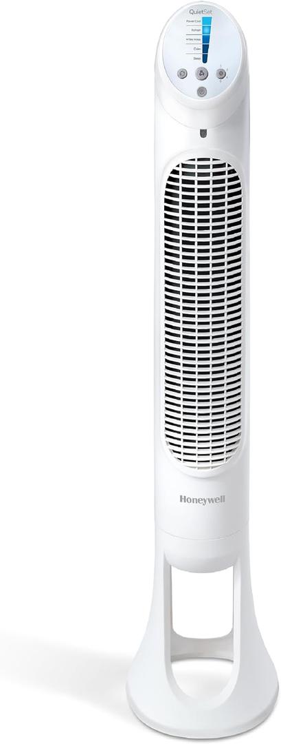 Honeywell QuietSet Whole Room Oscillating Tower Fan with Remote, White, HYF260