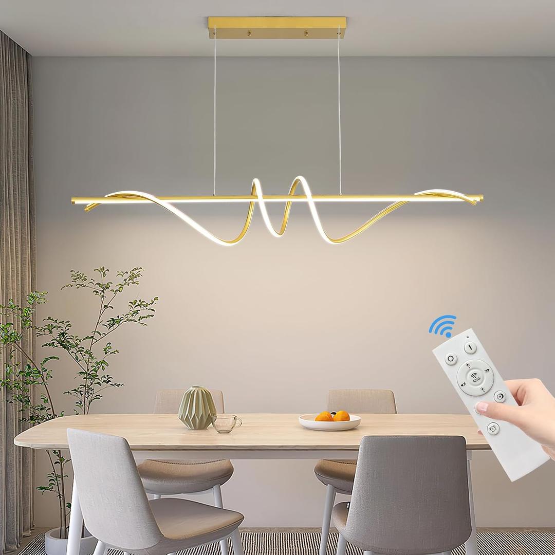 Modern Chandelier, Dimmable LED Pendant Light, Ring Chandelier for Living Room, Dining Room, Kitchen, Bedroom, 39IN