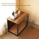 DWANTON Dog Crate Furniture with Cushion, Wooden Kennel Table with Double Doors, Indoor Dog House, Medium Size, 32.5" L, Warm Brown