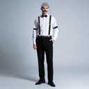 HOVEOX Old Man Costume 100 Days of School Costume 1920s Men Costume Accessories Grandpa Accessories Costume (Gray)