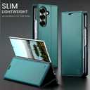 for Samsung Galaxy Z Fold 7 Case Wallet with RFID Blocking Card Holder, PU Leather Kickstand Protective Flip Phone Cover Fit for Galaxy Fold 7 8.0", Bluish Green