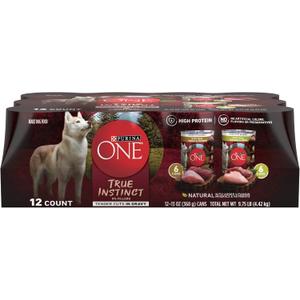 Purina ONE True Instinct Tender Cuts in Gravy With Real Turkey and Venison, and With Real Chicken and Duck High Protein Wet Dog Food Variety Pack - (Pack of 12) 13 oz. Cans (EXP 04/08/27)