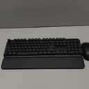 Wireless Keyboard and Mouse Backlit - Typewriter Keyboard with Magnetic Wrist Rest, Retro Round Keycaps, Light Up Letters, 2.4GHz Cordless Combo for Mac, Windows, PC, Laptop, Trueque [Upgraded] (Black)