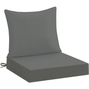 downluxe 19x19 Outdoor Chair Cushions, Waterproof Fade Resistant Patio Furniture Cushions with Handle & Removable Cover, Deep Seat Outdoor Cushions for Sofa, Couch and Patio Chairs, Dark Grey